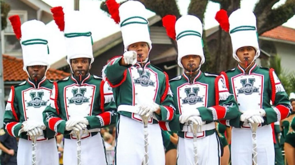 Mississippi marching band drummers performing