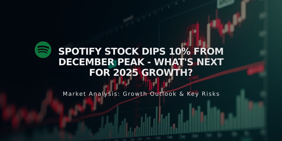 Spotify Stock Dips 10% from December Peak - What's Next for 2025 Growth?