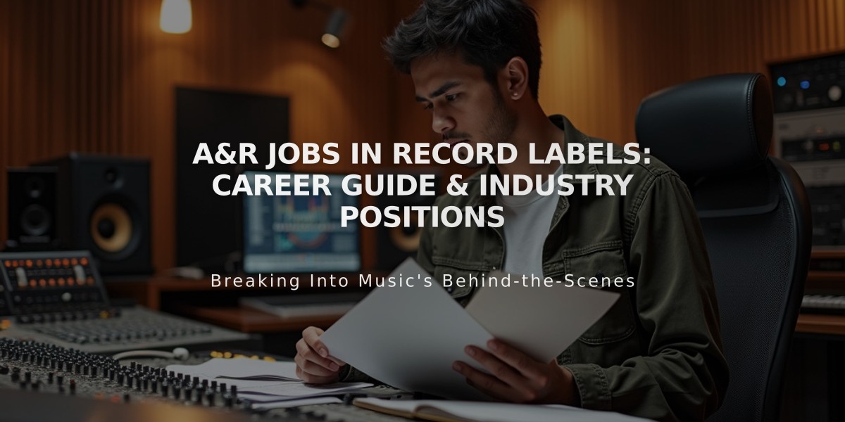 A&R Jobs in Record Labels: Career Guide & Industry Positions