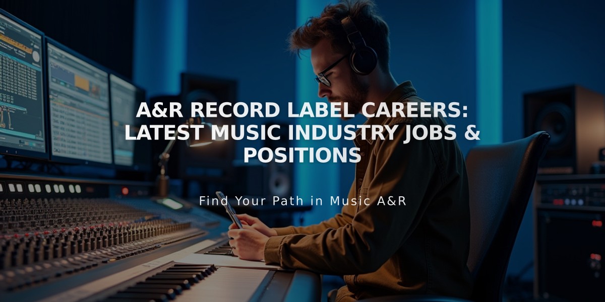 A&R Record Label Careers: Latest Music Industry Jobs & Positions