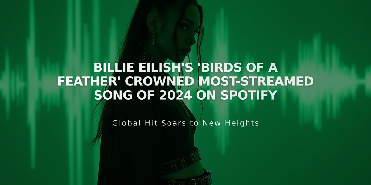 Billie Eilish's 'Birds of a Feather' Crowned Most-Streamed Song of 2024 on Spotify