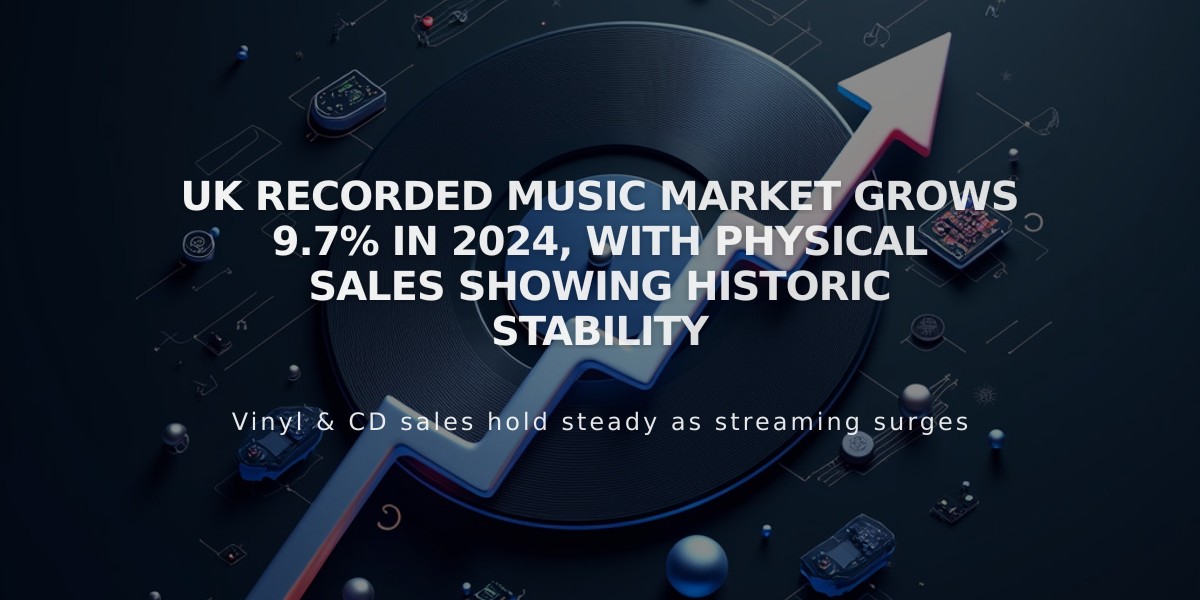 UK Recorded Music Market Grows 9.7% in 2024, with Physical Sales Showing Historic Stability