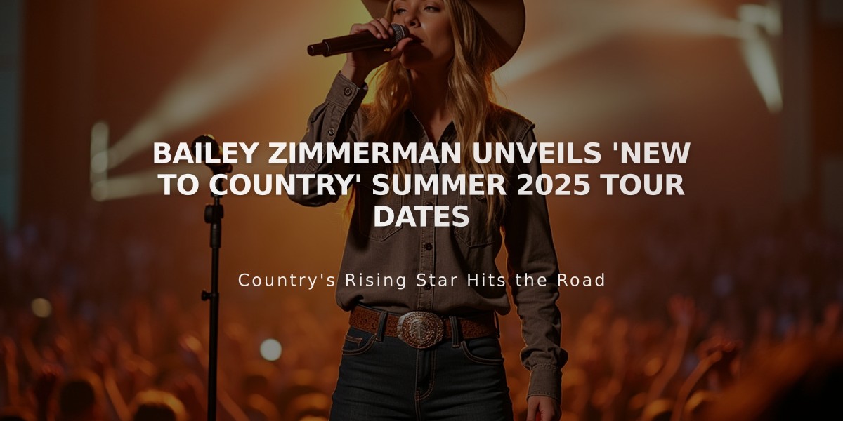 Bailey Zimmerman Unveils 'New to Country' Summer 2025 Tour Dates