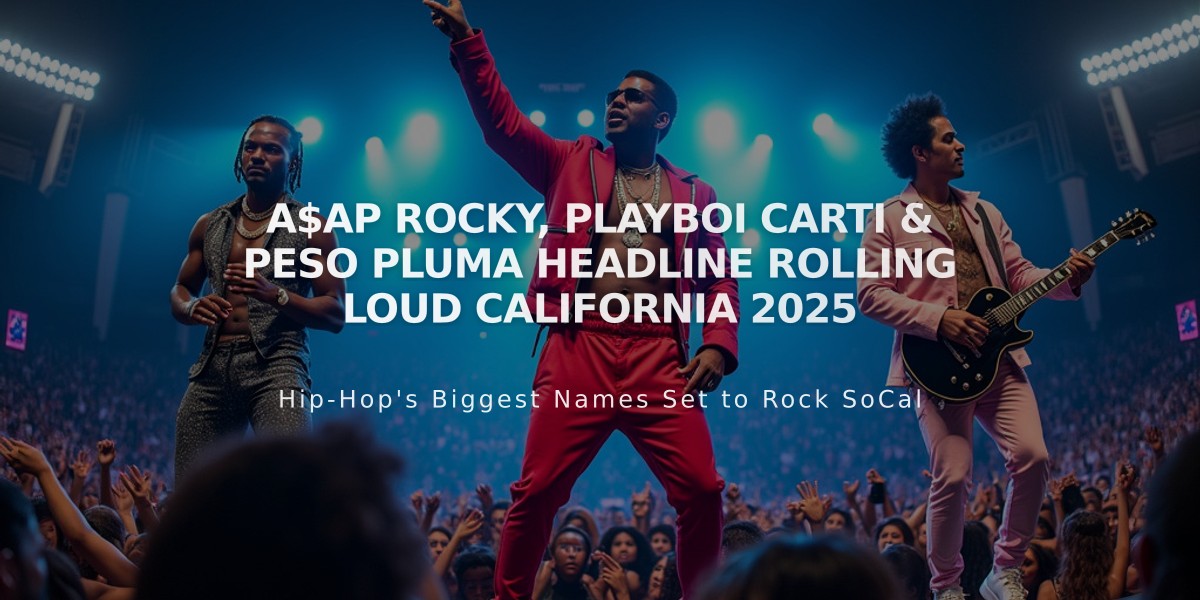 A$AP Rocky, Playboi Carti & Peso Pluma Headline Rolling Loud California 2025