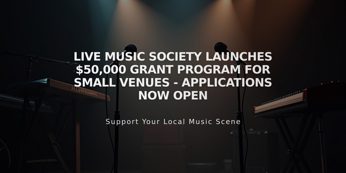 Live Music Society Launches $50,000 Grant Program for Small Venues - Applications Now Open