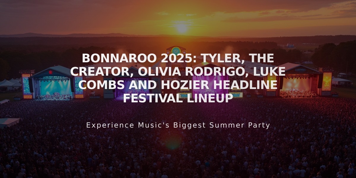 Bonnaroo 2025: Tyler, the Creator, Olivia Rodrigo, Luke Combs and Hozier Headline Festival Lineup