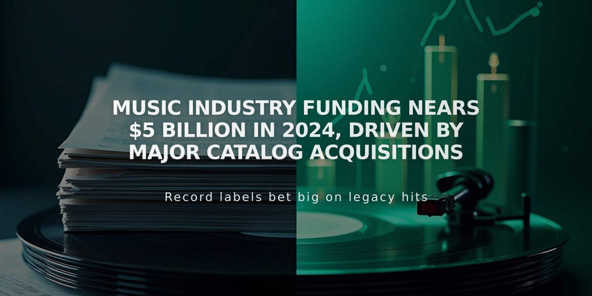 Music Industry Funding Nears $5 Billion in 2024, Driven by Major Catalog Acquisitions