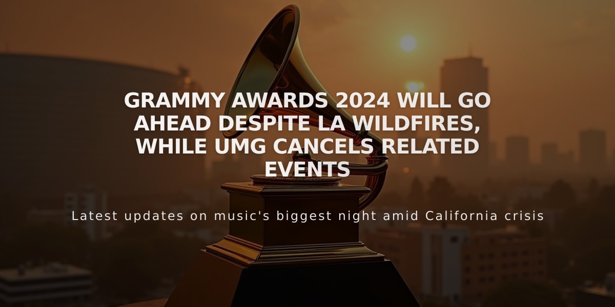 Grammy Awards 2024 Will Go Ahead Despite LA Wildfires, While UMG Cancels Related Events