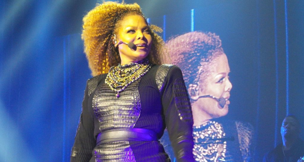 Janet Jackson performing on stage