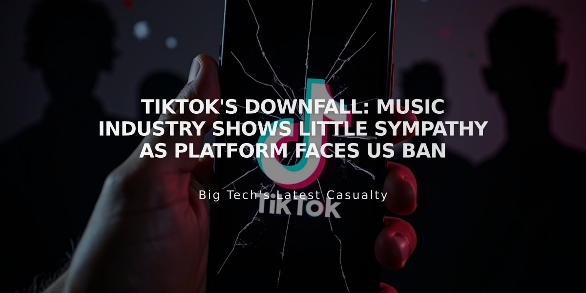 TikTok's Downfall: Music Industry Shows Little Sympathy as Platform Faces US Ban