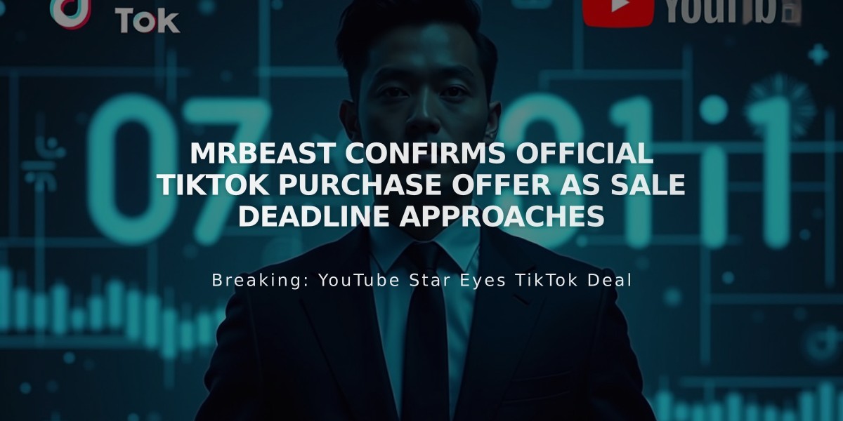 MrBeast Confirms Official TikTok Purchase Offer as Sale Deadline Approaches