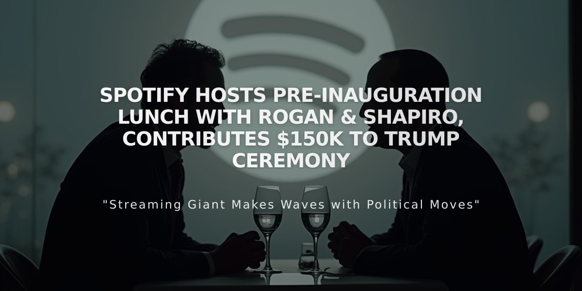 Spotify Hosts Pre-Inauguration Lunch with Rogan & Shapiro, Contributes $150K to Trump Ceremony