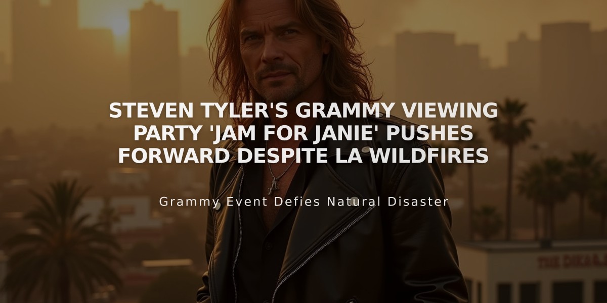 Steven Tyler's Grammy Viewing Party 'Jam for Janie' Pushes Forward Despite LA Wildfires