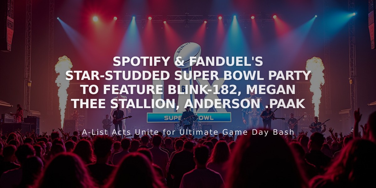 Spotify & FanDuel's Star-Studded Super Bowl Party to Feature Blink-182, Megan Thee Stallion, Anderson .Paak