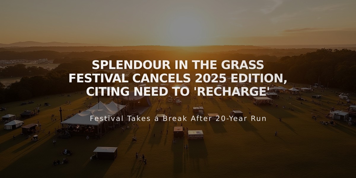 Splendour in the Grass Festival Cancels 2025 Edition, Citing Need to 'Recharge'