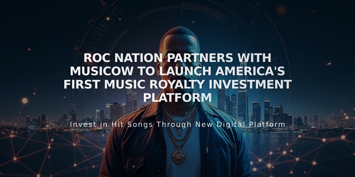 Roc Nation Partners With Musicow to Launch America's First Music Royalty Investment Platform