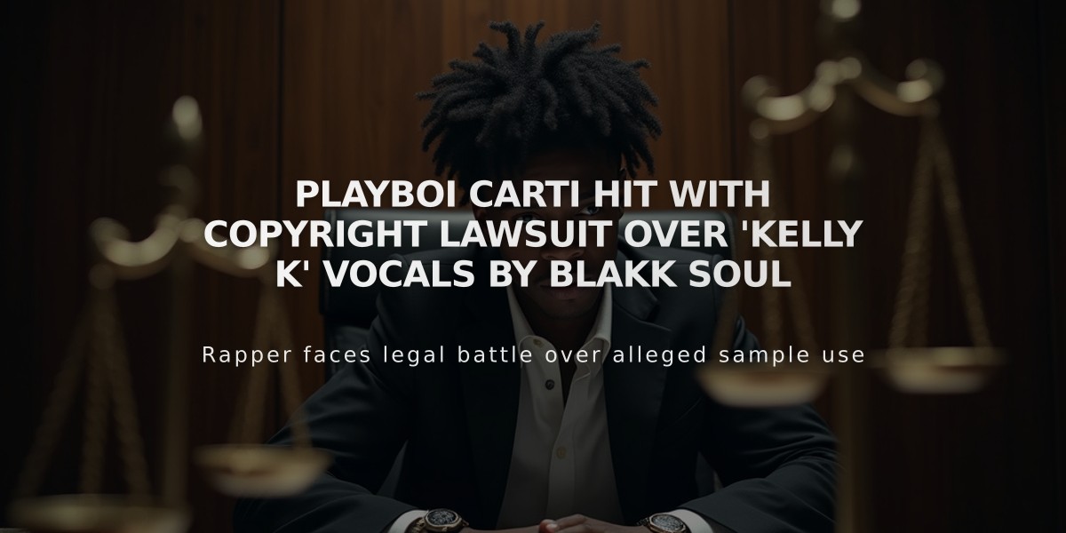 Playboi Carti Hit With Copyright Lawsuit Over 'Kelly K' Vocals by Blakk Soul