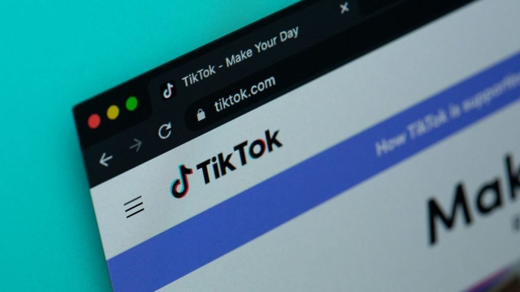 TikTok browser window on desktop screen