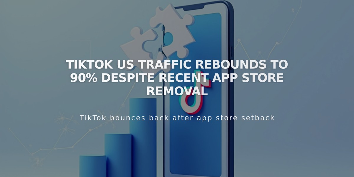 TikTok US Traffic Rebounds to 90% Despite Recent App Store Removal