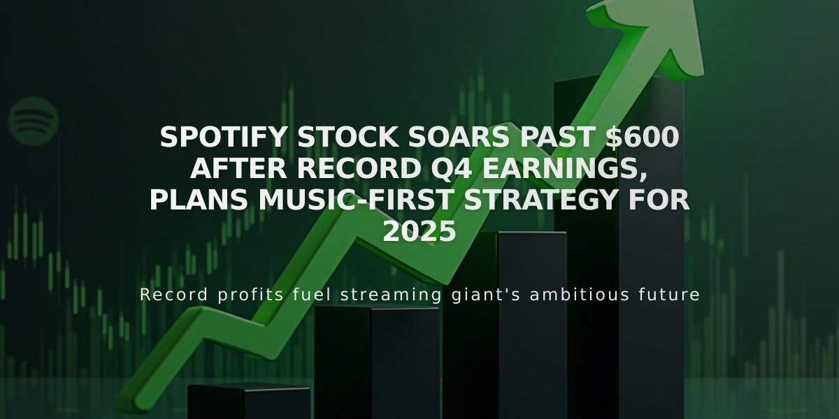 Spotify Stock Soars Past $600 After Record Q4 Earnings, Plans Music-First Strategy for 2025