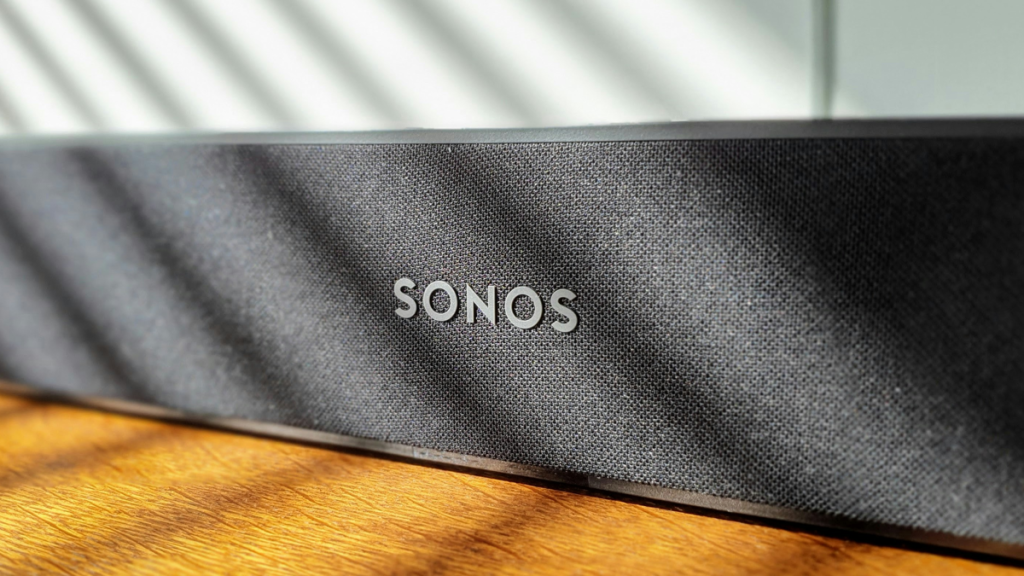 Sonos speaker with company logo