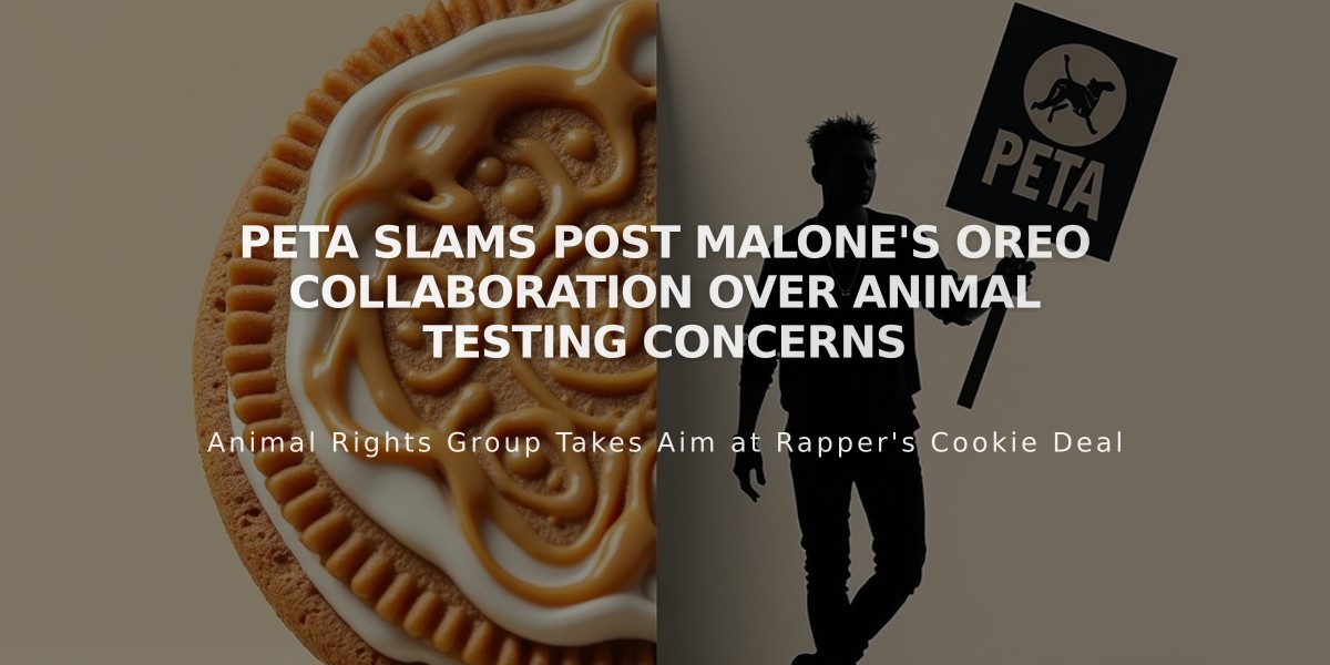 PETA Slams Post Malone's OREO Collaboration Over Animal Testing Concerns