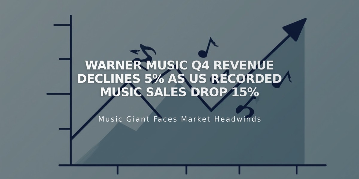 Warner Music Q4 Revenue Declines 5% as US Recorded Music Sales Drop 15%