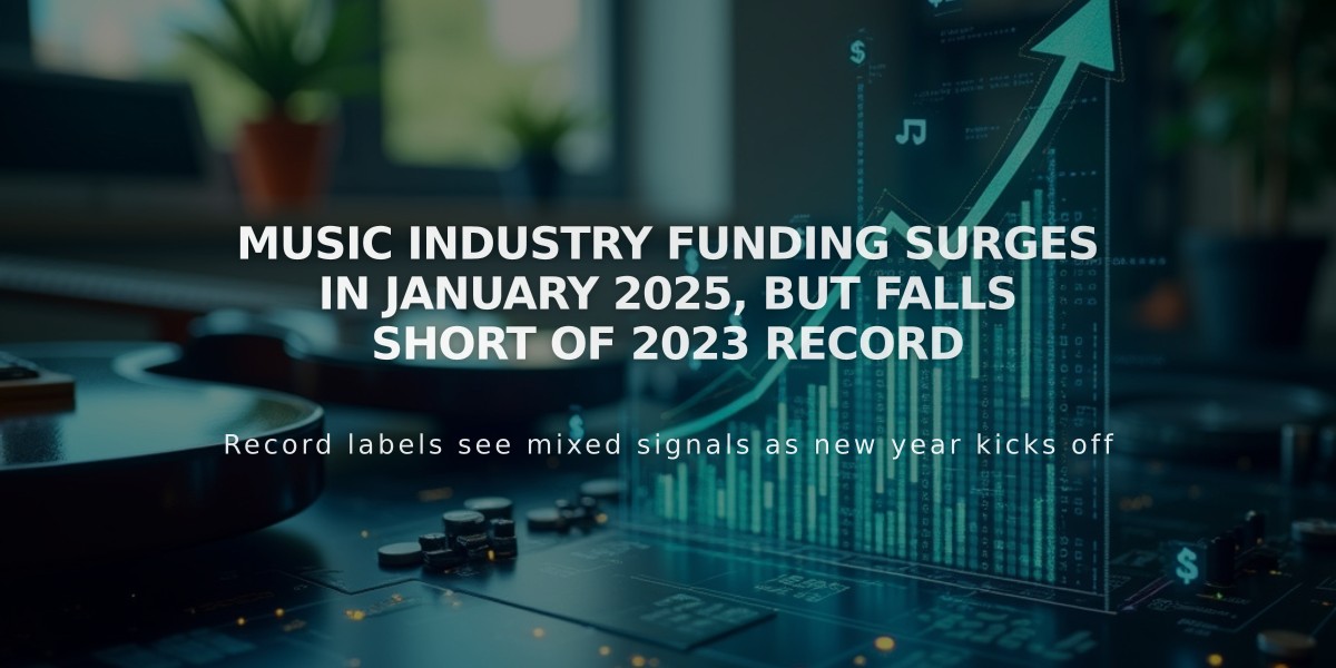 Music Industry Funding Surges in January 2025, But Falls Short of 2023 Record