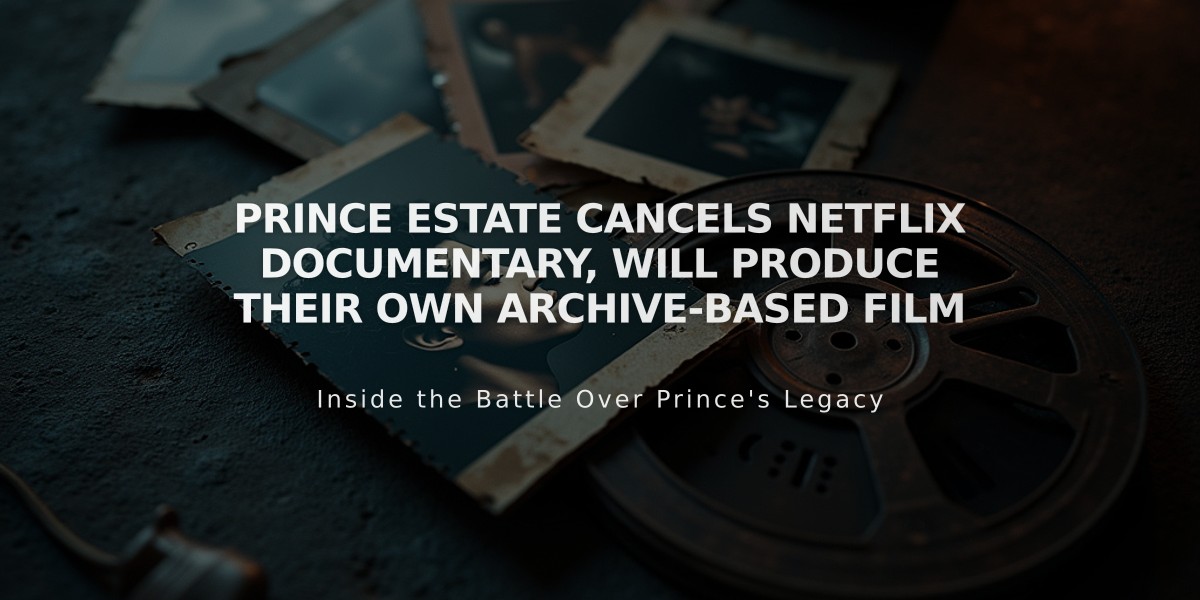 Prince Estate Cancels Netflix Documentary, Will Produce Their Own Archive-Based Film