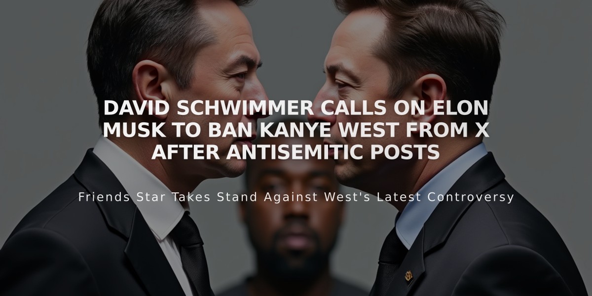 David Schwimmer Calls on Elon Musk to Ban Kanye West From X After Antisemitic Posts