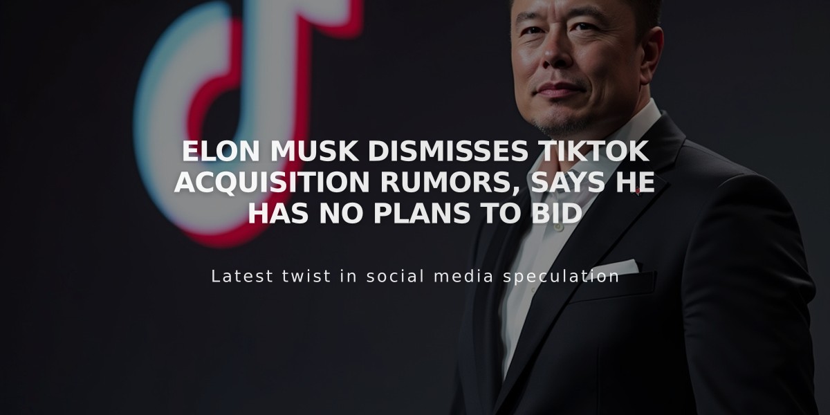 Elon Musk Dismisses TikTok Acquisition Rumors, Says He Has No Plans to Bid