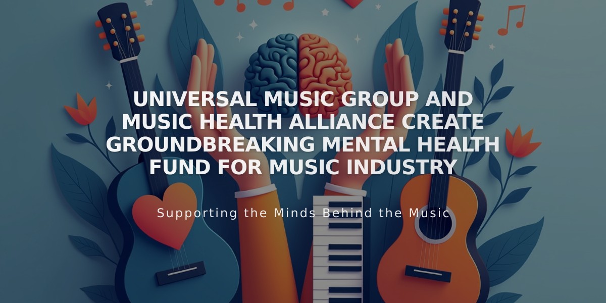 Universal Music Group and Music Health Alliance Create Groundbreaking Mental Health Fund for Music Industry