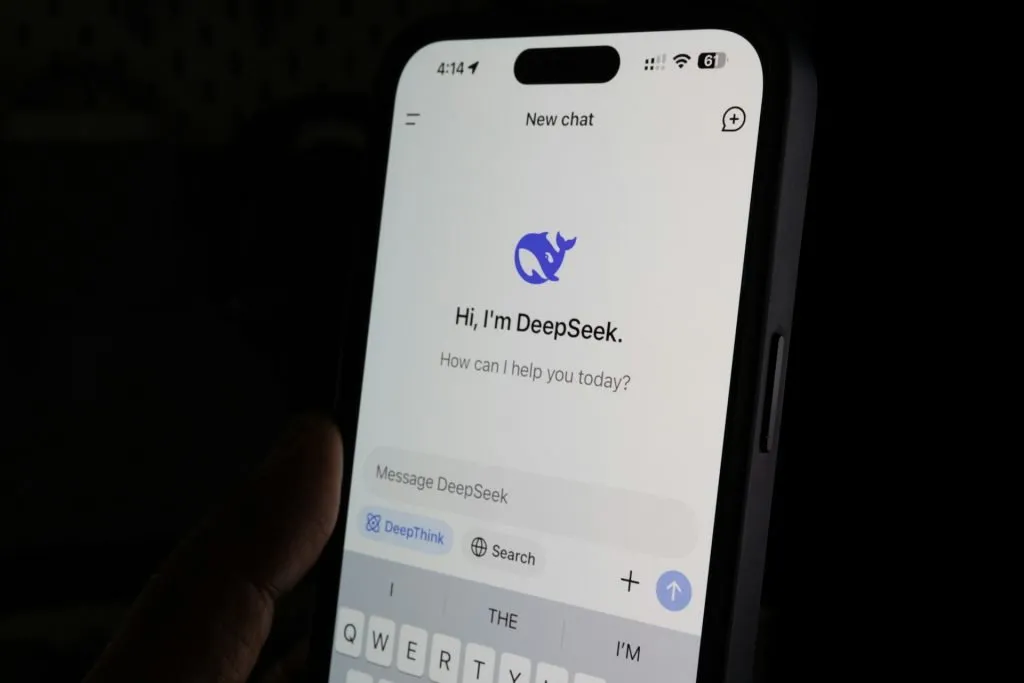 DeepSeek app interface on smartphone screen