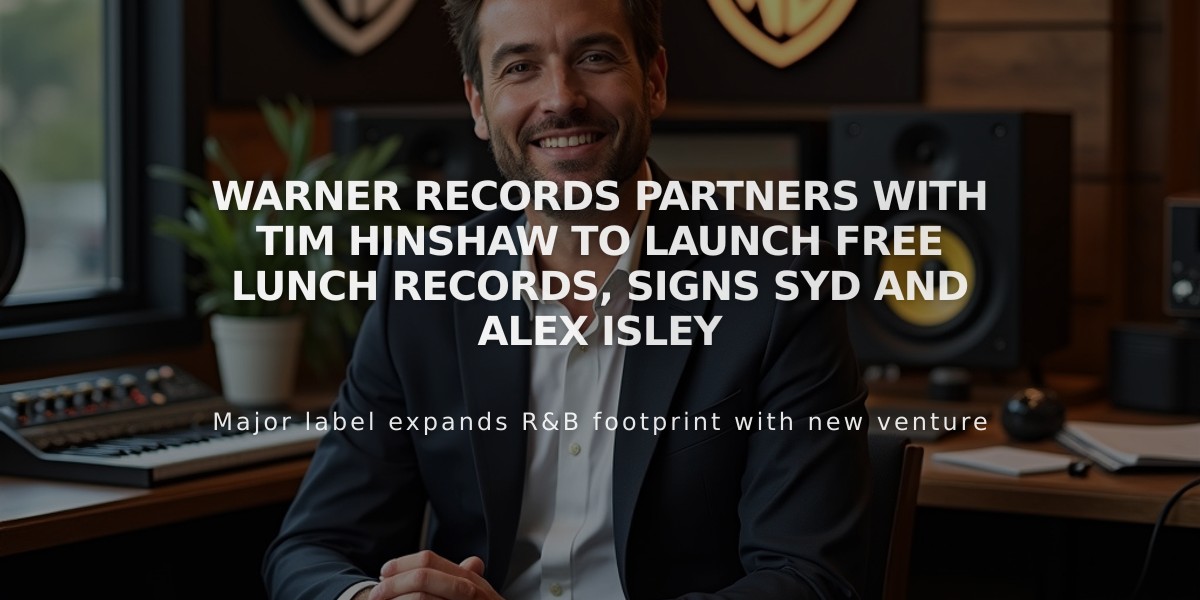 Warner Records Partners with Tim Hinshaw to Launch Free Lunch Records, Signs Syd and Alex Isley