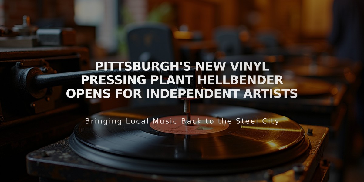 Pittsburgh's New Vinyl Pressing Plant Hellbender Opens for Independent Artists