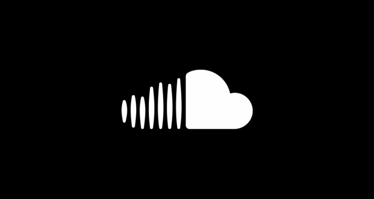 Soundcloud logo against black