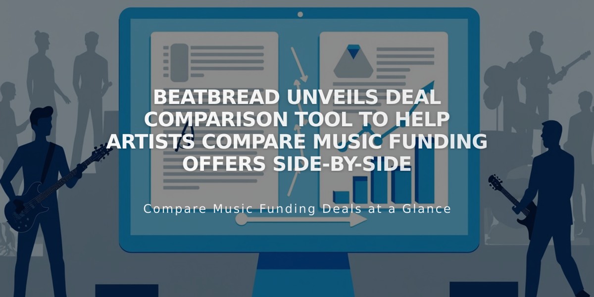 beatBread Unveils Deal Comparison Tool to Help Artists Compare Music Funding Offers Side-by-Side