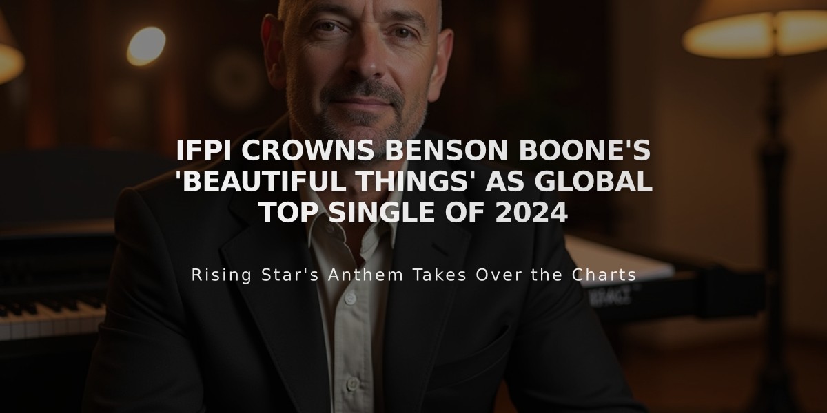 IFPI Crowns Benson Boone's 'Beautiful Things' as Global Top Single of 2024