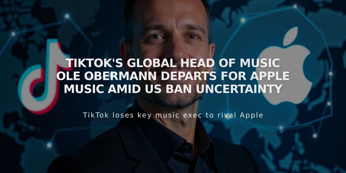 TikTok's Global Head of Music Ole Obermann Departs for Apple Music Amid US Ban Uncertainty