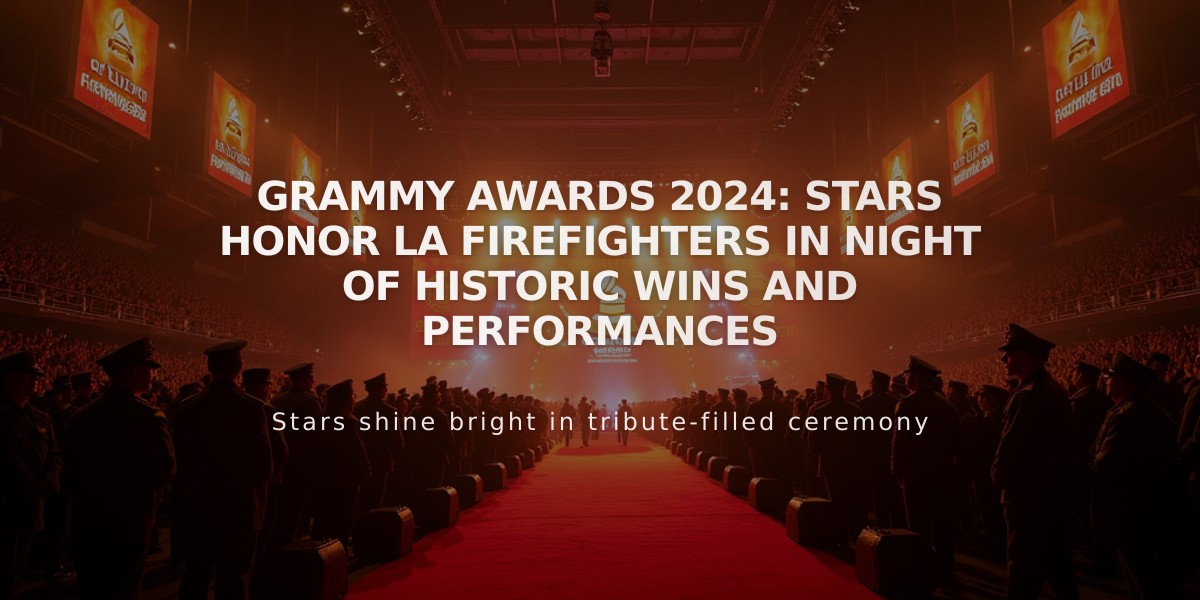 Grammy Awards 2024: Stars Honor LA Firefighters in Night of Historic Wins and Performances