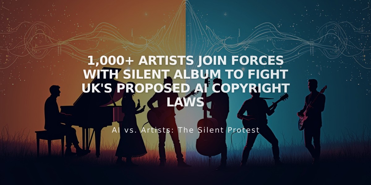 1,000+ Artists Join Forces with Silent Album to Fight UK's Proposed AI Copyright Laws