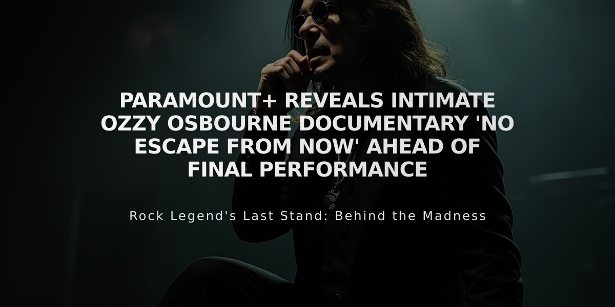 Paramount+ Reveals Intimate Ozzy Osbourne Documentary 'No Escape From Now' Ahead of Final Performance