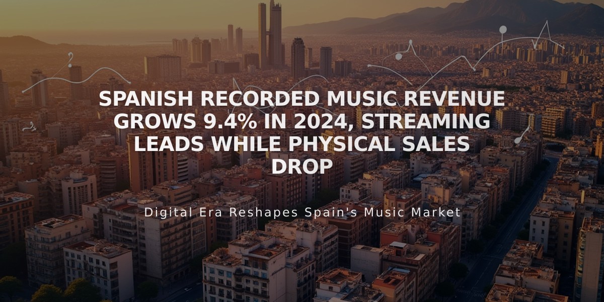 Spanish Recorded Music Revenue Grows 9.4% in 2024, Streaming Leads While Physical Sales Drop