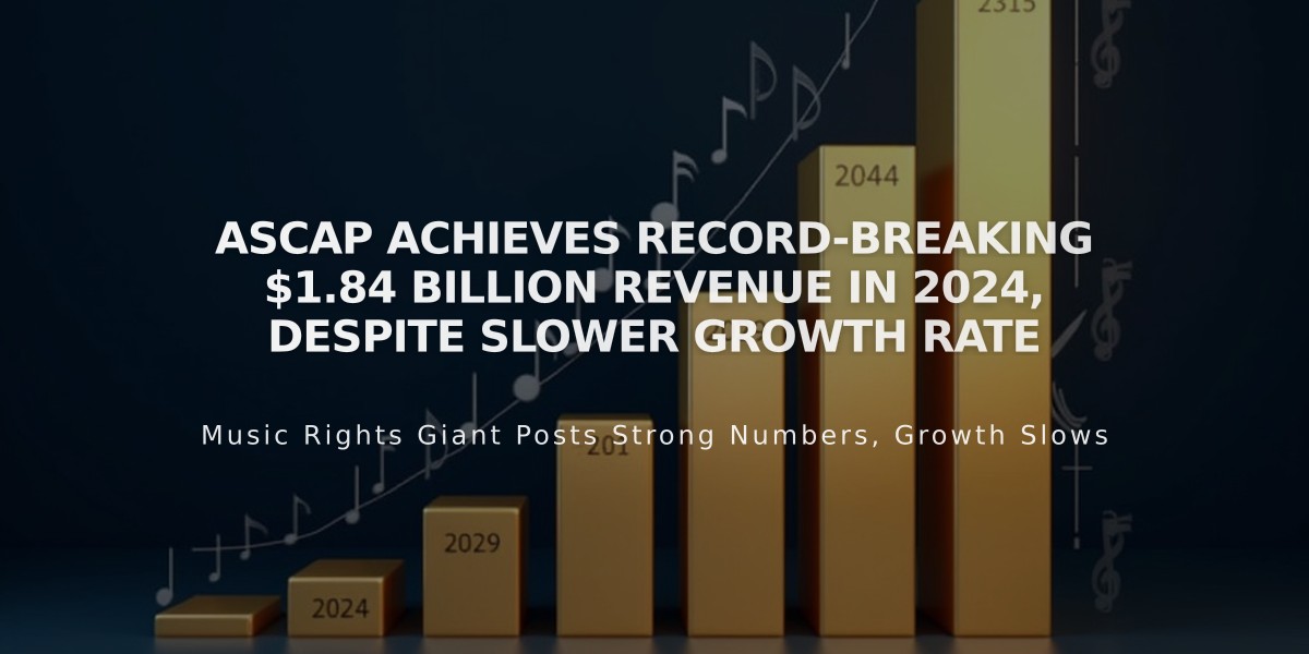 ASCAP Achieves Record-Breaking $1.84 Billion Revenue in 2024, Despite Slower Growth Rate