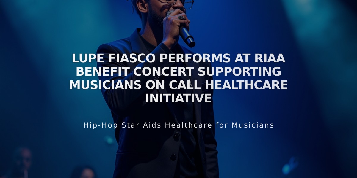 Lupe Fiasco Performs at RIAA Benefit Concert Supporting Musicians On Call Healthcare Initiative