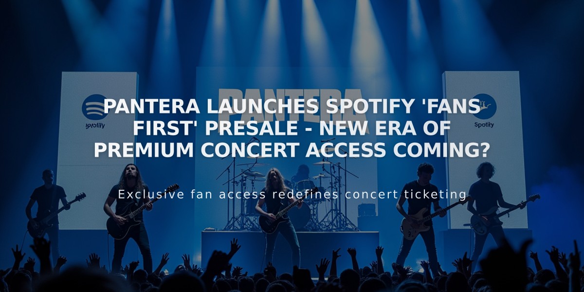 Pantera Launches Spotify 'Fans First' Presale - New Era of Premium Concert Access Coming?