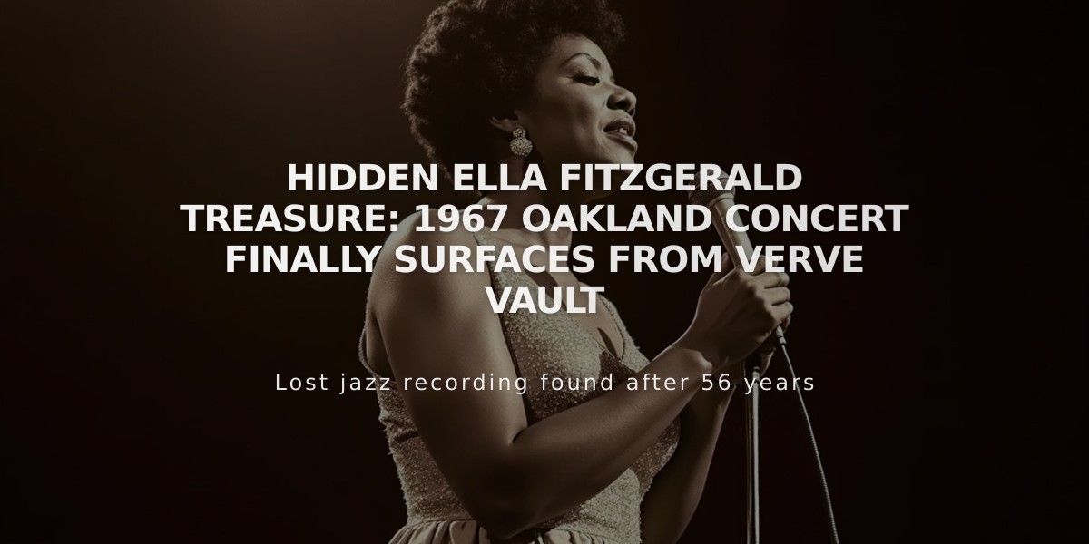 Hidden Ella Fitzgerald Treasure: 1967 Oakland Concert Finally Surfaces from Verve Vault