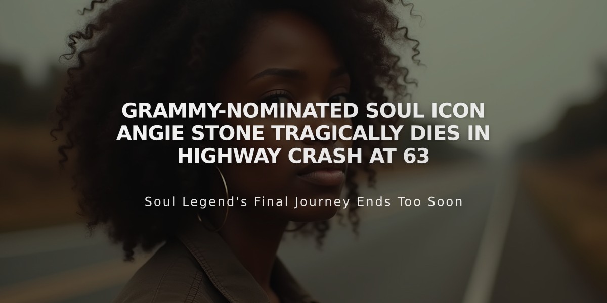 Grammy-Nominated Soul Icon Angie Stone Tragically Dies in Highway Crash at 63