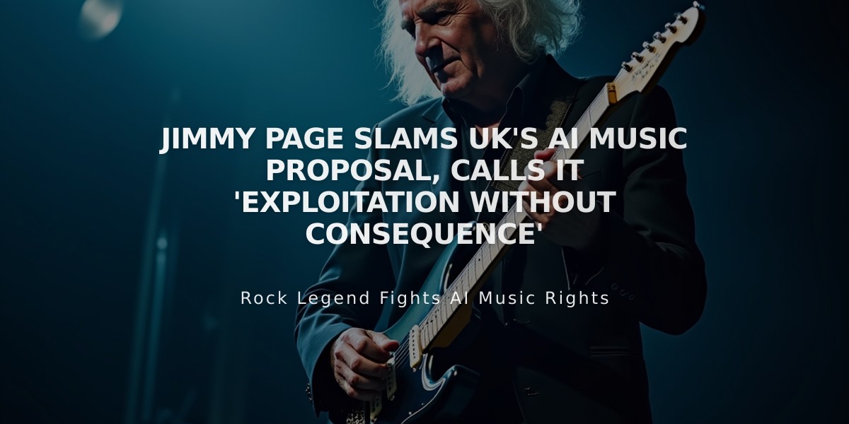 Jimmy Page Slams UK's AI Music Proposal, Calls It 'Exploitation Without Consequence'