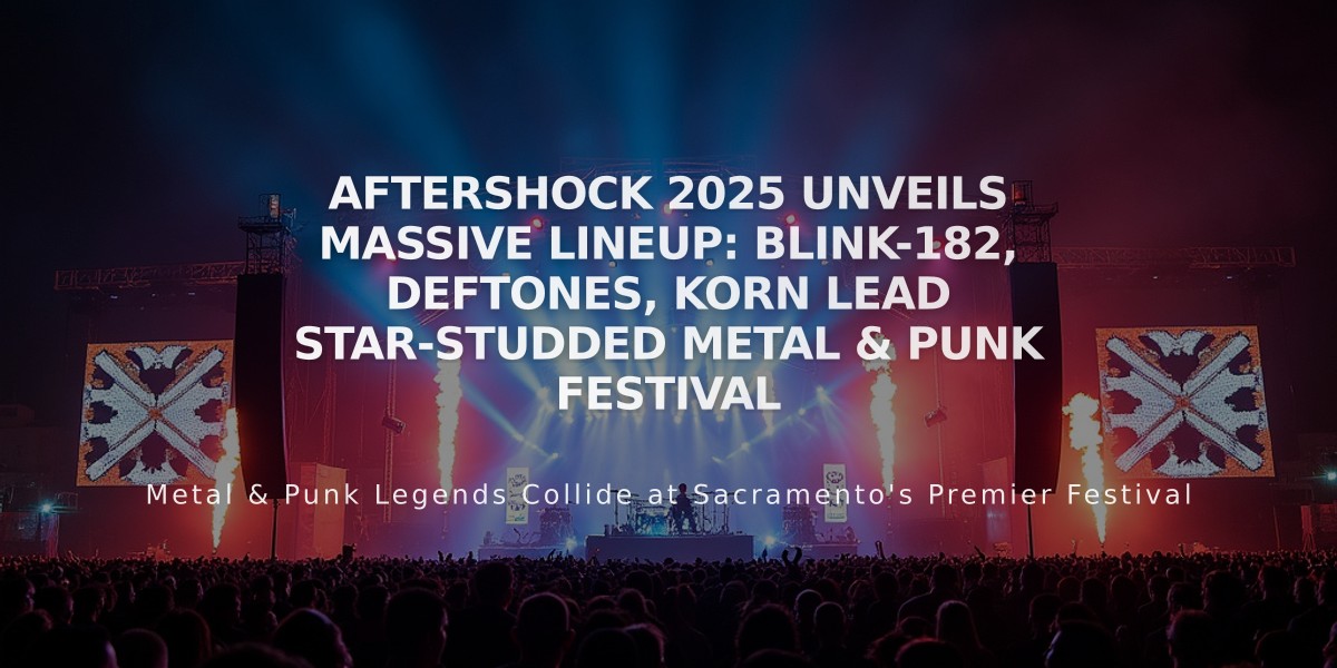 Aftershock 2025 Unveils Massive Lineup: Blink-182, Deftones, Korn Lead Star-Studded Metal & Punk Festival